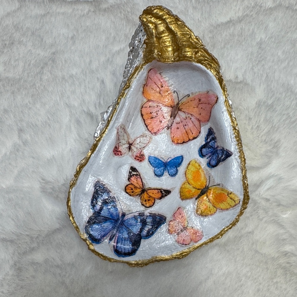 Hand Crafted Gold and Multicolor Butterfly Jewelry Organizer